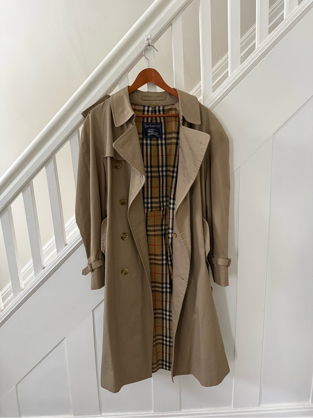 Burberry Beige Trench Coat with Classic Check Lining